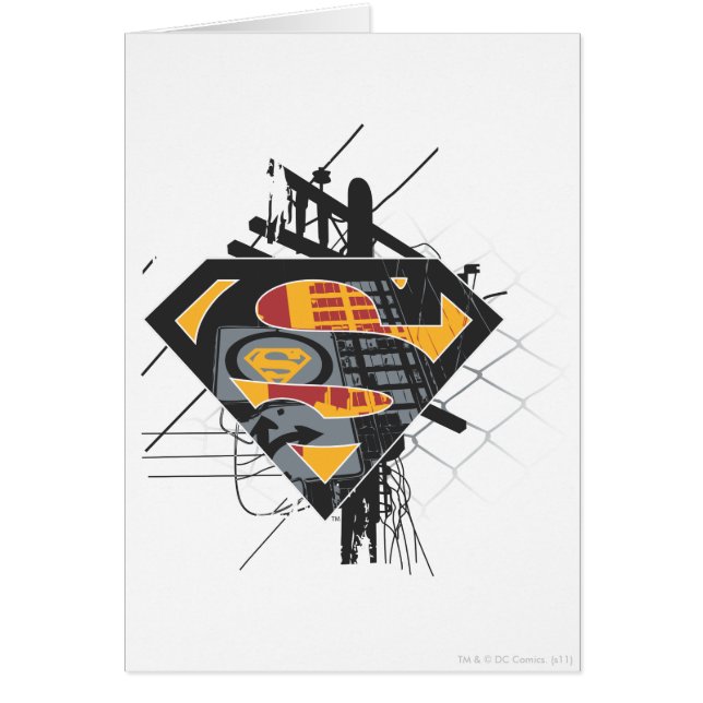 Superman Stylized | Powerlines Logotyp Hälsningskort (Framsidan)