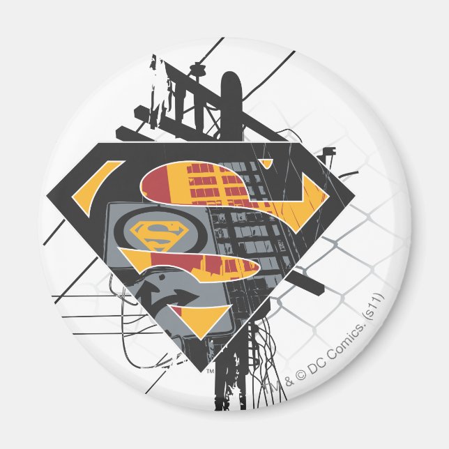 Superman Stylized | Powerlines Logotyp Magnet (Framsidan)