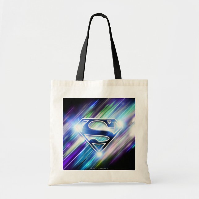 Superman Stylized | Shiny Blue Burst Logotyp Tygkasse (Framsidan)