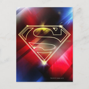 Superman Stylized   Shiny Gult kontur Logotyp Vykort