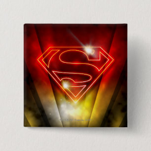 Superman Stylized Shiny Red Outline Logotyp Knapp