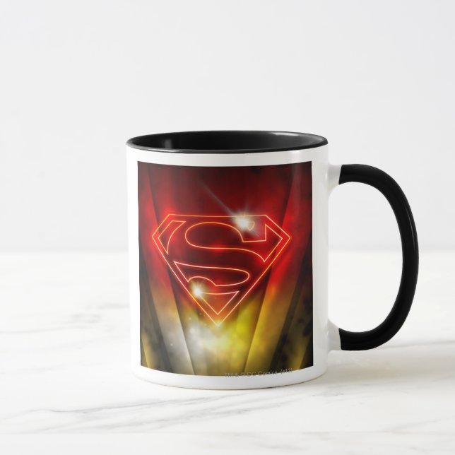 Superman Stylized | Shiny Red Outline Logotyp Mugg (Höger)