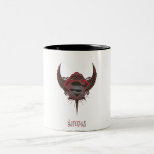Superman Stylized Skull och Vingar Logotyp Två-Tonad Mugg