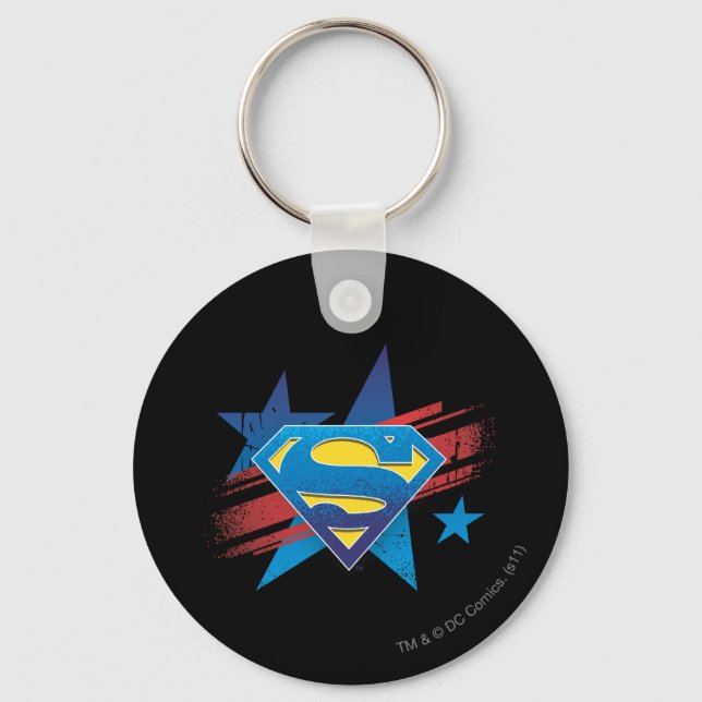 Superman Stylized | STARS OCH STRIPES LOGOTYP Nyckelring (Framsida)