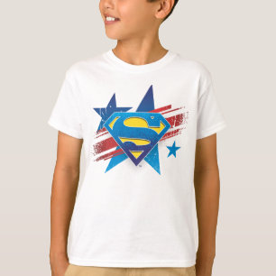 Superman Stylized STARS OCH STRIPES LOGOTYP Tee Shirt