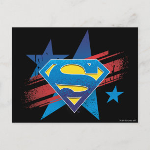 Superman Stylized   STARS OCH STRIPES LOGOTYP Vykort
