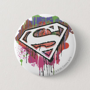 Superman Stylized   Twisted Oskuld Logotyp Knapp