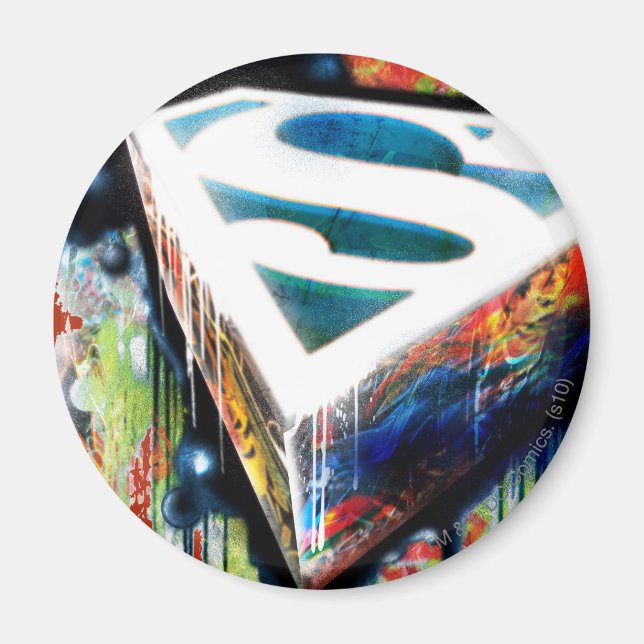 Superman Stylized | Urban Graffiti Logotyp Magnet (Framsidan)