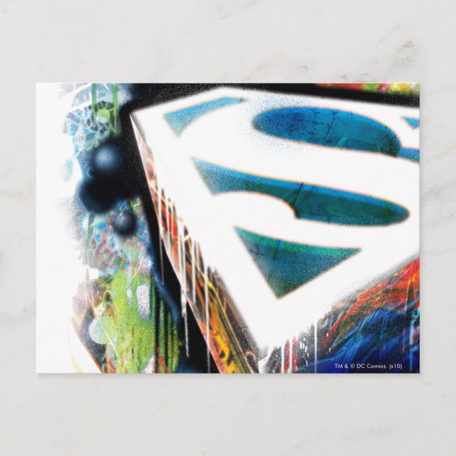 Superman Stylized | Urban Graffiti Logotyp Vykort (Framsida)