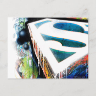 Superman Stylized   Urban Graffiti Logotyp Vykort