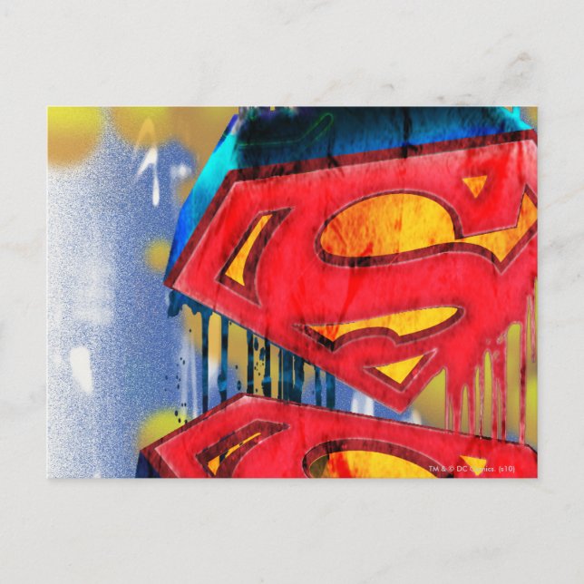 Superman Stylized | Urban Spraycolor-Logotyp Vykort (Framsida)