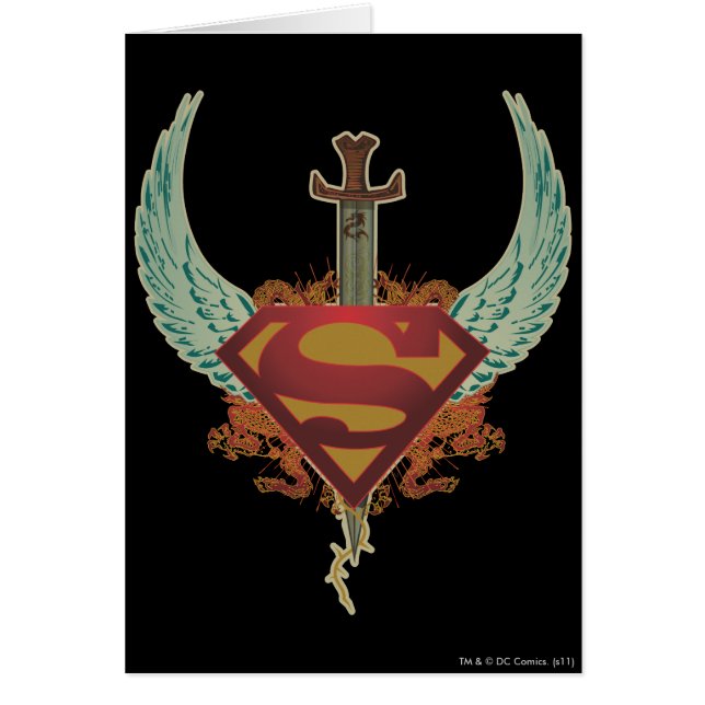 Superman Stylized | VINGAR LOGOTYP Hälsningskort (Framsidan)