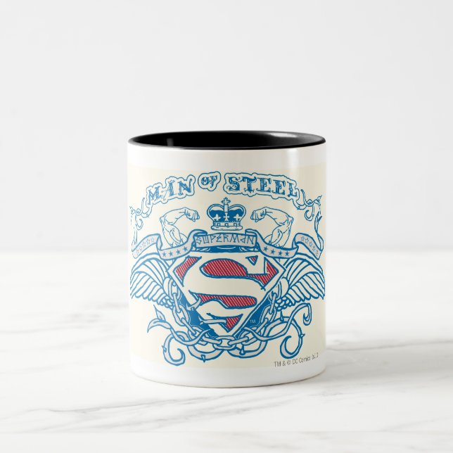 Superman Stylized | Vingar och Arm Logotyp Två-Tonad Mugg (Center)