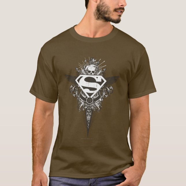 Superman Stylized | Vit Logotyp för stjärnor och s T-shirt (Framsida)