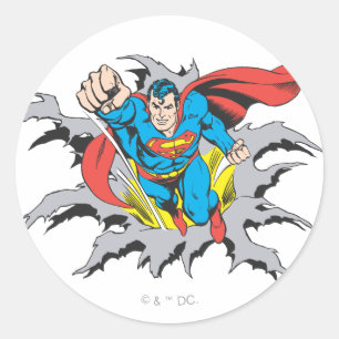 Superman Tårar Thru Runt Klistermärke