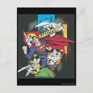 Superman Tecknad Black Vykort