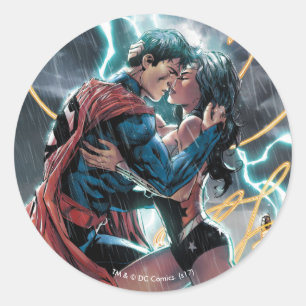 Superman/ Tecknad för kvinnor Runt Klistermärke
