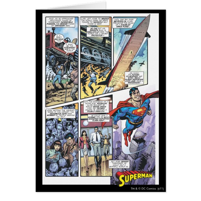 Superman Tecknad Panel - Clark's Ursprung 2 Hälsningskort (Framsidan)