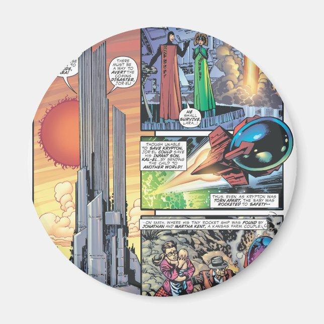 Superman Tecknad Panel - Clark's Ursprung Magnet (Framsidan)