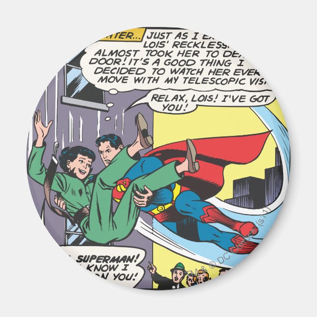 Superman Tecknad Panel - Lois an Instant Senare Magnet (Framsidan)