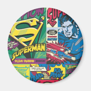 Superman Tecknad Panels Magnet