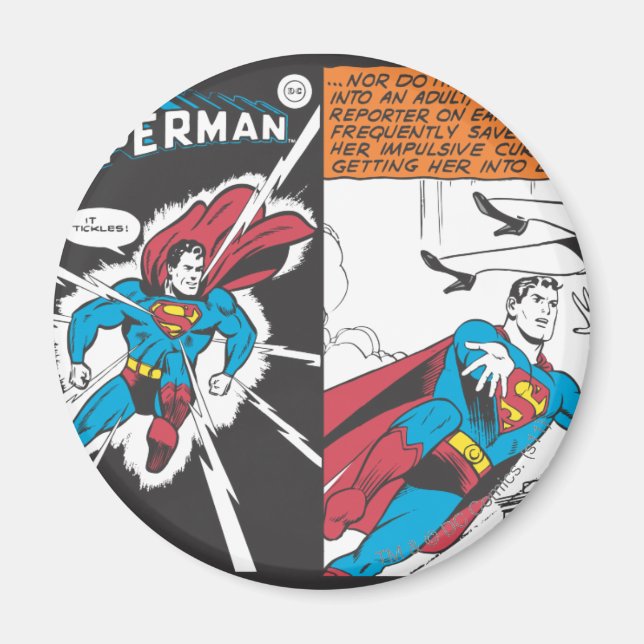 Superman Tecknad Panels Magnet (Framsidan)