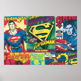 Superman Tecknad Panels Poster