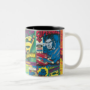 Superman Tecknad Panels Två-Tonad Mugg