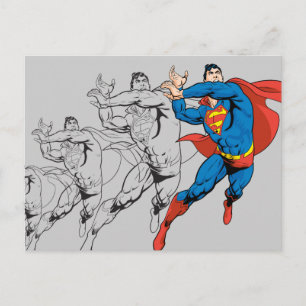Superman Tecknad Panels Vykort