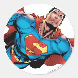 Superman Tecknad Stil Runt Klistermärke
