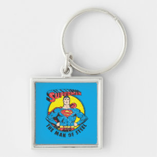 Superman The Man of Steel Fyrkantig Silverfärgad Nyckelring