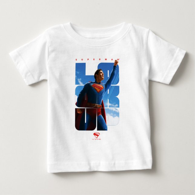 Superman Titta Upp Pose T Shirt (Framsida)