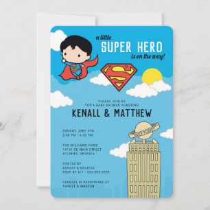 Superman Toppen Hero Baby Shower-inbjudan Inbjudningar