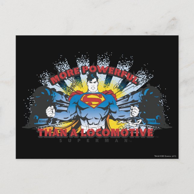 Superman - två Tåg Vykort (Framsida)