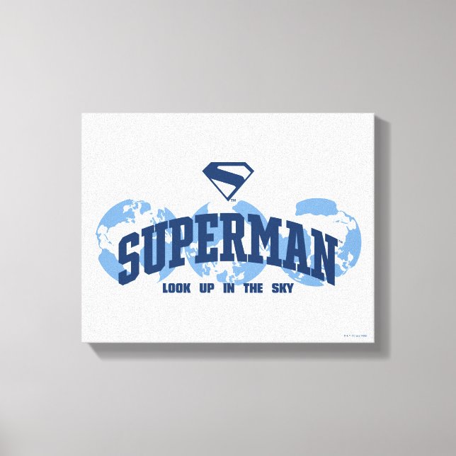 Superman tvärs över jorden canvastryck (Framsida)