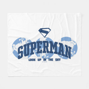 Superman tvärs över jorden fleecefilt