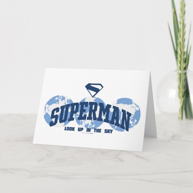 Superman tvärs över jorden kort (Framsida)