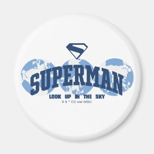 Superman tvärs över jorden magnet