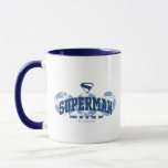 Superman tvärs över jorden mugg<br><div class="desc">Firar Supermans globala arv med denna djärva, minimalistiska design som sträcker sig över hela världen! Med en trio av jordsilhuetter i coolans blå nyanser visningar den här teckningen stolt Superman namn över mitten, med den klassiska S-skölden över. Uttrycket "TITTA UPP I HIMMEL" kompletterar utformningen och upprepar det tidslösa samtalet om...</div>