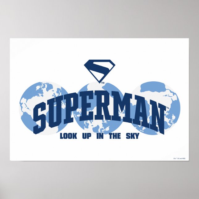 Superman tvärs över jorden poster (Framsidan)