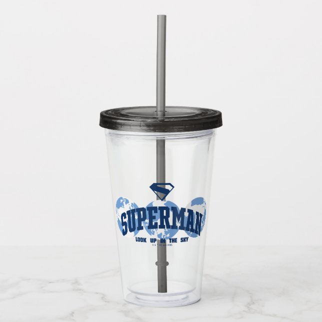 Superman tvärs över jorden take away mugg (Framsida)