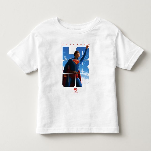 Superman Uppåtriktad Pose T Shirt (Framsida)