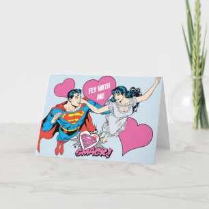 Superman Valentindagen Flyg med mig Helgkort