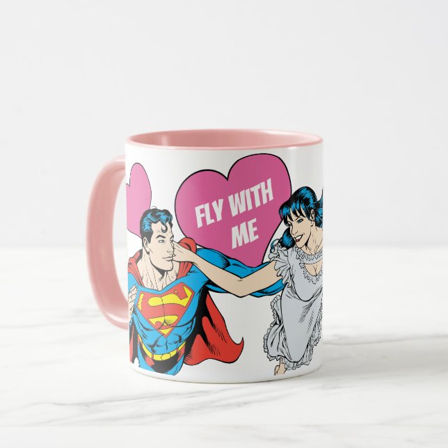 Superman Valentindagen | Flyg med mig Mugg (Framsida vänster)