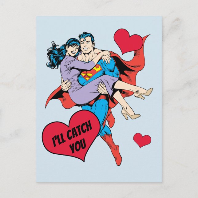 Superman Valentindagen | Jag hämtar dig Helg Vykort (Framsida)