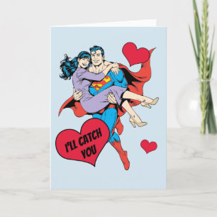 Superman Valentindagen Jag hämtar dig Helgkort