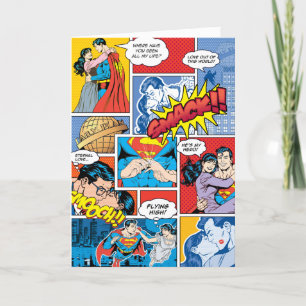 Superman Valentines dag Tecknad Bok kollage Helgkort