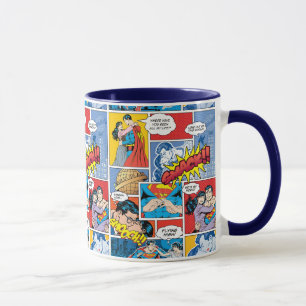 Superman Valentines dag Tecknad Bok kollage Mugg