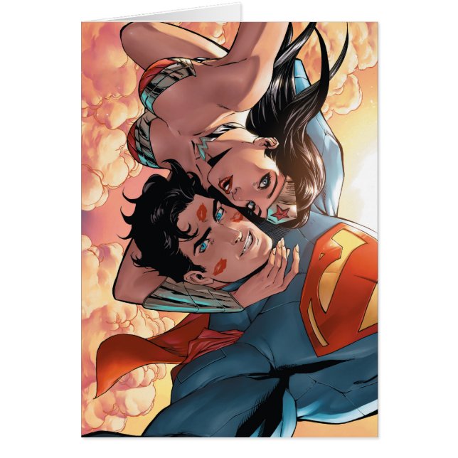 Superman/ Woman Tecknad Cover #11 Variant Hälsningskort (Framsidan)