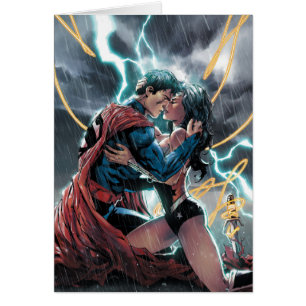 Superman/ Woman Tecknad Promotional Art Hälsningskort